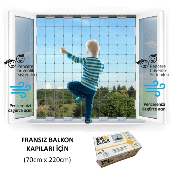 FRANSIZ BALKON KAPISI - WINBLOCK Çocuklar için Pencere Çelik Güvenlik Ağı – Yeni Nesil Pencere Korkuluk sistemi