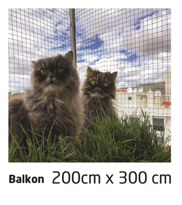 WINBLOCK PETS – Balkonlar için Çelik Telli Kedi Güvenlik Filesi – 200X300CM