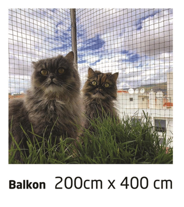 WINBLOCK PETS – Balkonlar için Çelik Telli Kedi Güvenlik Filesi – 200X400CM