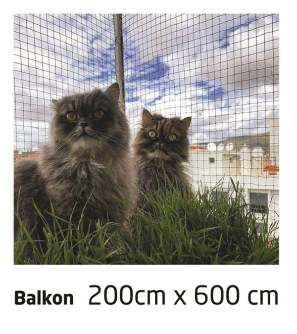 WINBLOCK PETS – Balkonlar için Çelik Telli Kedi Güvenlik Filesi – 200X600CM