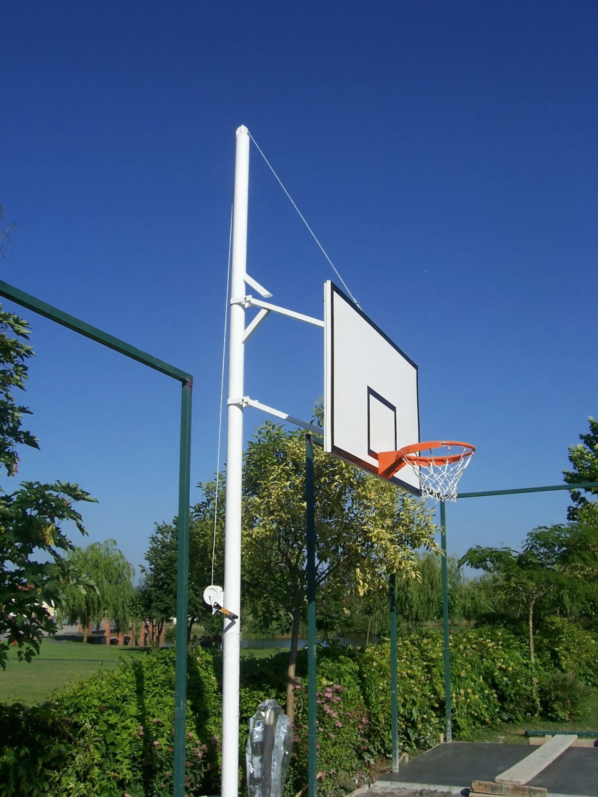 Basketbol Potası Antreman Tek Direk Boru Fiber Amerikan 90x120 cm Panya Yükseklik Ayarlı - Görsel 1