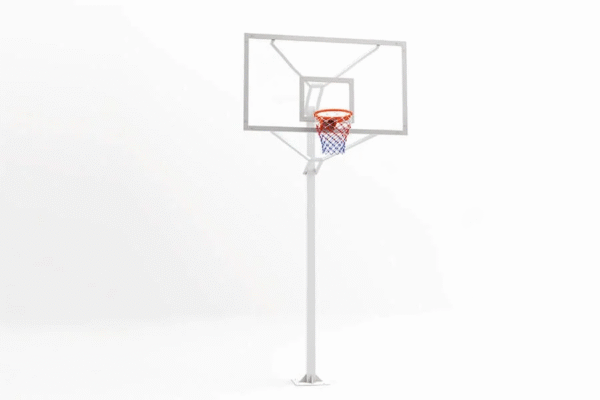 Basketbol Potası Tek Direk Profil 10 mm Cam (Ak) panya 105x180 cm