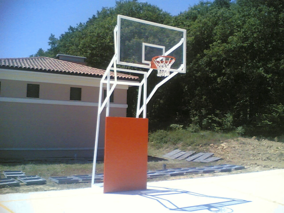 4 Direk Sabit Model 10 mm Cam (Ak) Panya Basketbol Potası - Görsel 1